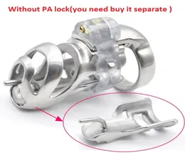 Stainless Steel 3D Male Long Cock Cage Detachable PA Lock Substitutable Nail Penis Ring Device Bondage BDSM Sex Toy A3596852568