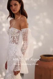 Xijun Lace Mermaid Wedding Dresses Elegant Sweetheart Long Lantern Maniche da sposa Abito da sposa Lunghezza Vestitidos de Novia Gala 2024