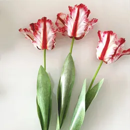 Dekorative Blumen Seidenblume Papagei Tulp Bündel Künstliche Blumensträuße Single 3 Farben 3D Simulation Elegante Hochzeitshäuser Dekoration Tulpen Tulpen
