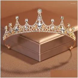 Haarklammern Barrettes Prinzessin Tiara Crown für Mädchen Frauen Party Braut Kopfstück Accessoires Grüne Schwarz Kristall Geburtstag MUJER DHG4O