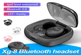 XG8 TWS Bluetooth Earphone Stereo Bass Sound LED Display Charger Wireless Earuds Hand Candy Color Sport Hörlurar med Ret7153547