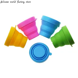 Silicone mondiale pieghevole tazze pieghevoli da 150 ml di tazza di acqua alimentare da viaggio in silicone in silicone retrattile a mano portatile portatile