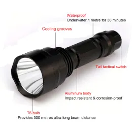 Bicycle Light T6 L2 LED Bike Light Light Front Torcia impermeabile + Porta 4000 Lumens LED ricaricabile torcia + 18650 Batteria