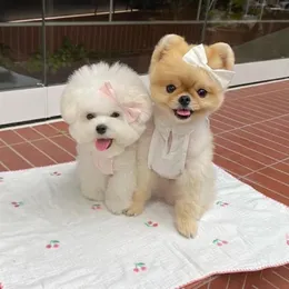 Dog Apparel ins Style Corean All Cotton French Cherry Вышивка вишня подвесная рукавочная юбка для рукавов с ремешками