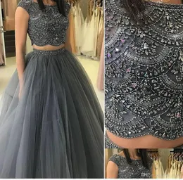 2021 플러스 사이즈 아랍어 ASO EBI Backless Beaded Crystals Prom Dresses 고급스러운 두 조각 저녁 공식 파티 두 번째 리셉션 GOW4523618