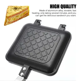 1 PC gegrillte Sandwichhersteller Brot Toast Frühstücksmaschine Hotdog Sandwich Pfanne Nicht-Stick Aluminium Flip Pfanne Küchenwerkzeug