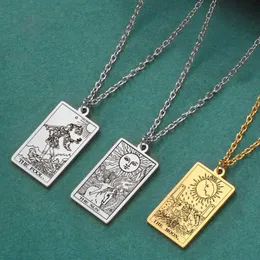 Hänge halsband dawapara rostfritt stål tarot hänge halsband klassisk tarot mysterium spådom halsband kvinnor juvelryq