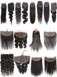 9a Brasilianische jungfräuliche menschliche Haarverlängerungen Straight Body Wave Tiefes Wasser Welle Kinky Curly Spitze Frontales Ohr -zu Ohr -Frontal C9200588