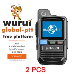 2PCS Global-PTT Global Walkie Talkie Wurui G0 POC Mini Radio Radios Radios Radios de longo alcance Internet de rádio bidirecional