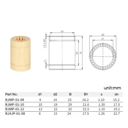 CPDD RJMP-01-08 RJMP-01-10 RJMP-01-12 RJ4JP-01-08 Cuscinetti lineari cuscinetti 8mm 10mm 12mm per la stampante 3D Sostituire parte Parte