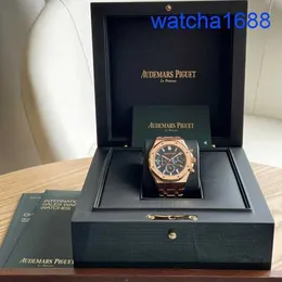 AP Tourbillon Wristwatch Royal Oak Series 26715 or 블루 디스크 18K 로즈 골드 비즈니스 자동 기계식 유니스시 주 날짜 및 타이밍 기능 시계.