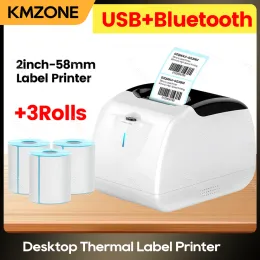 Drukarki Milestone MHTL58G Desktop Mini Etykiet Maker Thermal Printer 2 -calowe 58 mm Bluetooth USB Impresora z naklejką z klejem z etykietą