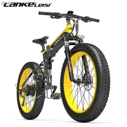 自転車Lankeisi 1000w ectric Bike fat ebike folding e bike 48v ectric Mountain bicyc 26インチercricバイク脂肪mtb ebike l48