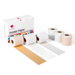 Papel 25mm adesivo transparente brilho dourado/brilho prateado/semitransparente papel térmico de tamanho pequeno para phomemo m02s impressora 6 rolos