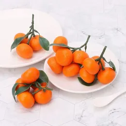 Party Decoration 3/5 Heads Realistic Artificial Tangerine Foam Fake Oranges Fruit Kitchen Restaurant Display Pography Props Food Decor