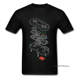 Özel T-Shirt Gamer T Shirt Erkekler Kontrolör Anatomi Tees Hip Hop Sokak Giyim Öğrencileri Arcade Tshirt Siyah Giysiler Pamuk 240408