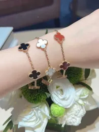 Feerie Van Bracciale a quattro foglie trifoglio e cinque bracciale di fiori per donne nel 2024 New Peter Stone Silver Obsidian Luce Luxury Nicchia Gift Girlfriend