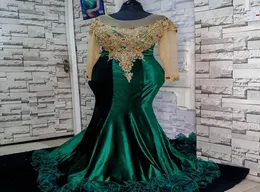 2021 بالإضافة إلى الحجم العربي Aso ebi Green Mermaid Velvet Prom Dresses Lace Crystals Evening Party Second Pridesm8700025