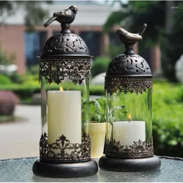 Titulares de vela Iron Candlestick Pedaçam a mesa de jantar Sala de festa Black Decoracion Acessórios de decoração de Hogar