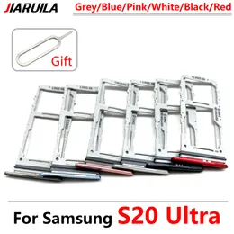 Novo para Samsung S20 Plus Ultra Ultra Dual SIM Card Bandejas Slot Slot Stots Peças de reposição preto / azul / cinza