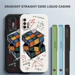 Casing Magic Cube Liquid Silicone Phone Soft Case för Motorola Moto G10 G20 G30 G22 G31 G41 G52 G82 G71S FALL