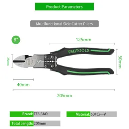 Multifunktionella trådtång Multifunktionell elektriker Peeling Hushållsnätverk Kabeltråd Stripper Puller Stripper Tools Tools