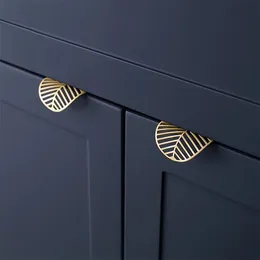 Modernos modernos de móveis em forma de folha escondida armário de cozinha cinza puxa alças para armários e gavetas arco puxadas de guarda -roupa