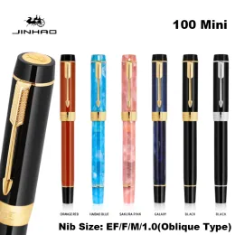 Jinhao 100 mini -fonte caneta multicolorida canetas de luxo ef/f/m/1,0 mm de redação extra fine