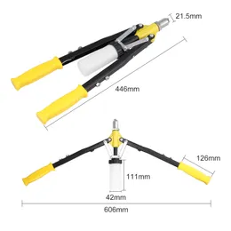 Garllen Rivet pinze in acciaio Pinza per leva in acciaio 5 bocchetto 3,2-6,4 mm con kit di lavorazione in metallo a mano da 250 pezzi per famiglie artigiane