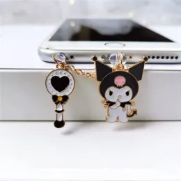 iPhone 용 Miniso Kuromi 금속 전화 방지 플러그 Samsung Xiaomi Huawei Type C 안드로이드 충전 포트 보호기 더러그 플러그