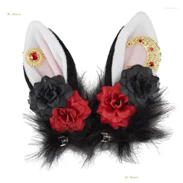 Haarklammern Barrettes Tier Ohren Gothic Rose für Mädchen vielseitiger Drop Lieferung Schmuck Haarjewelry Dhwrn