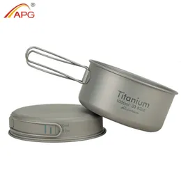 APG Ultralight Pan Outdoor Camping Bowl مجموعة مقبض قابلة للطي أدوات الطهي 240306