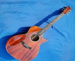 Canna da 41 pollici GA a canna full koa in legno abalone guscio acustico chitarra7365018