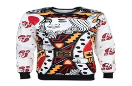 Ganze männliche weibliche Fabrik Mode 2018 Oneck Longsleeve Pullover lässig 3D -Poker King of Hearts Print Männer Sweatshirt Pullover9297522