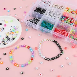 Makersland Letter Beads Kit Arts and Crafts Bracelets أقراط الطفلة DIY Making Making Kids Bead stet with letters