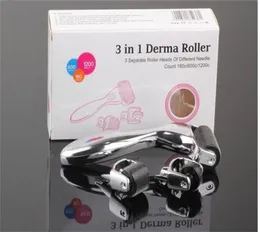 3in1 Kit Derma Roller для тела и лица и глаз Микроиглеты 180 600 1200 игл кожи Dermaroller5283525