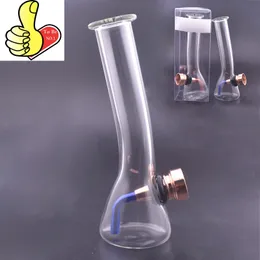 Travel all'ingrosso mini vetro di vetro tubo di fumo protabile protabile brong d'acqua becher chiaro con ciotola di erbe a secco in metallo