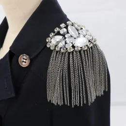Wedding Handmade Shoulder Jewelry Tassel Rhinestones Epaulettes Clothing Accessories Brooch Epaulet Shoulder Brooches