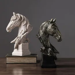 Estátua de busto de cavalos -escultura de mesa acabada para presente de inauguração