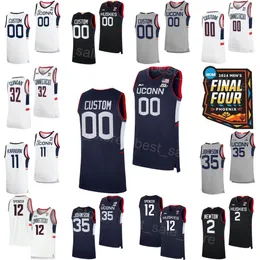 Uconn Huskies Basketball 2024 Финал четыре колледжа 32 Донован Клигановые майки Кэм Спенсер Самсон Джонсон Алекс Карабан Тристен Ньютон Стефан Касл Мангс Молодежь женщина