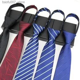 Neck Ties Necktie mens business formal dress black zipper bridegroom wedding Korean version narrow lazy no hitter striped bow tieQ