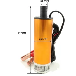 Diesel Fuel Transfer Oil Pump Submersible DC 12V 24V Refueling Tool With Gun Flow 30L