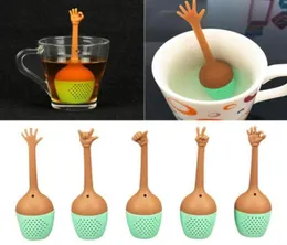 실리콘 핸드 제스처 차 재사용 가능한 실리콘 제스처 엄지 손가락 OK YEAG PALM LOVE TEA Infuser Herbal Spice Infuser2927184