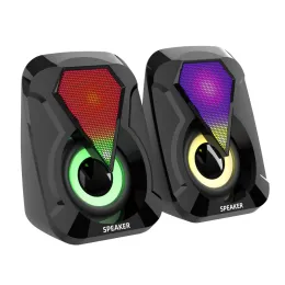 Högtalare Datorhögtalare BASS STEREO SUBWOOFER USB WIRED With LED Light for Laptop Smartphones Mp3 Player