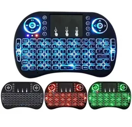 Mini i8 teclado retroiluminado mouse de ar sem fio sem fio com luz de fundo Touchpad 3 Cores Controladores remotos para MXQ Pro x96 TV Box5165733