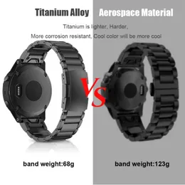 Titanyum Alaşım 22 26mm Kolay Fit Watch Band Bileklik Garmin Fenix5/5x/5xplus/6/6x/6x/7/7/7xpro Metal Bilek Band Bant2