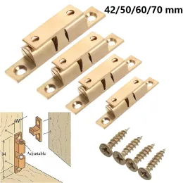 1Set Cupboard Roller Catch Touch Push Damper Buffer Brass Door Stop Lock Buckle With Screws Furniture Fittings Home Daily Tools