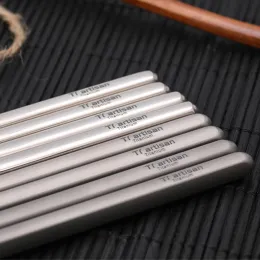 Tiartisan Titanyum Square Chopsticks Titanyum Sushi Hashi Çin Japon yemek çubukları 1 çift 195mm/230mm Açık hava piknik için