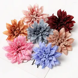 Flores decorativas 5pcs a granel Dahlia Heads Decoração de Natal Decoração Decoração de Casamento Parede Faux Acessórios