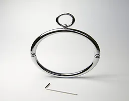 Último unissex aço inoxidável escravidão anel de colarinho de colarinho de colar de colar de colar de colar de colar de colar para adulto BDSM Games de sexo Toy1632805